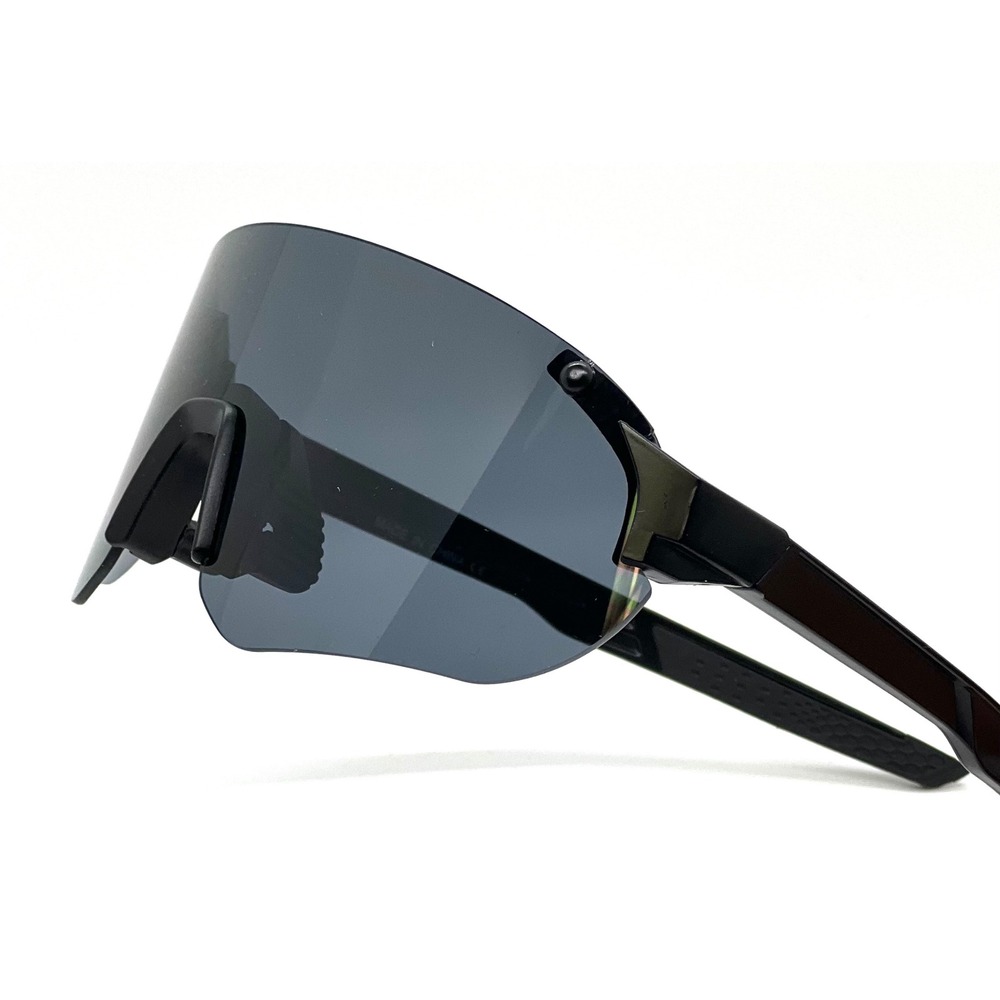 Women Black Shield Wrap Sunglasses Sporty Rimless Performance Eyewear Tech Gafas - Picture 8 of 11